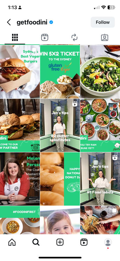 Foodini previous instagram