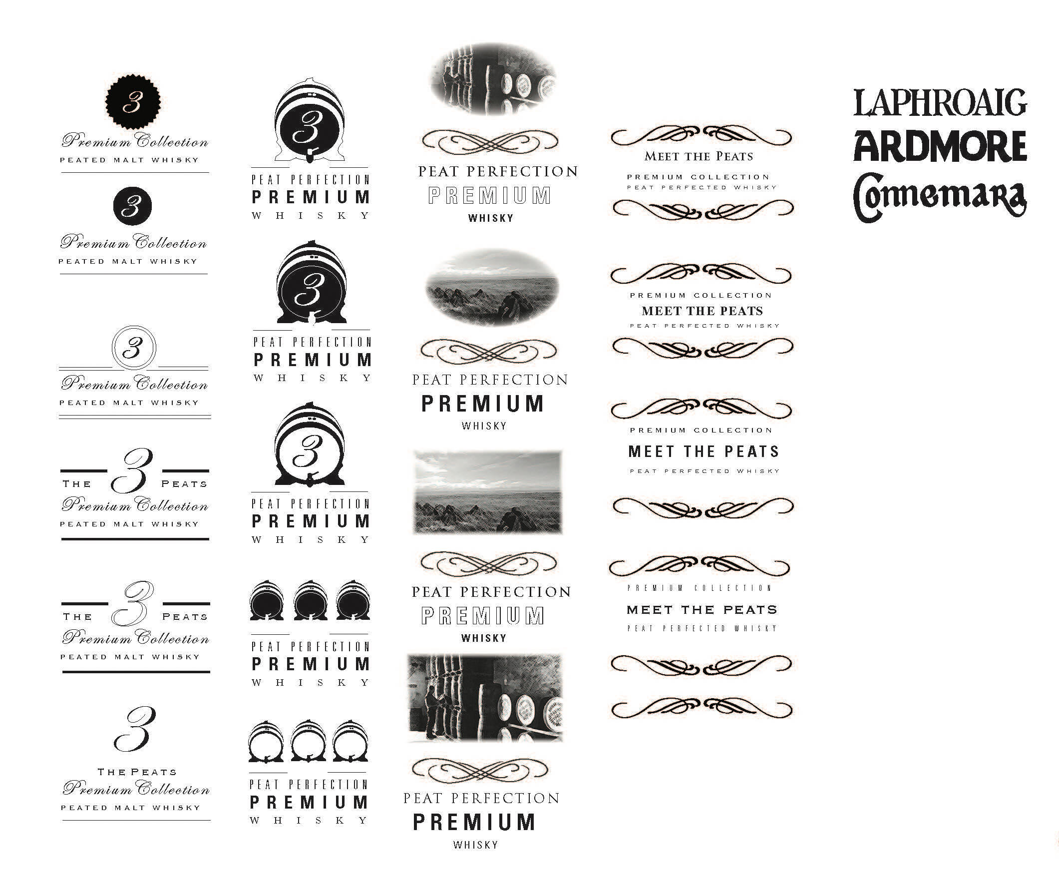 The three peated whiskeys logo1 The three peated whiskeys logo1